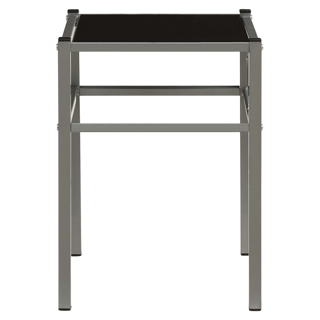 Yöpöytä harmaa ja musta 42,5x33x44,5 cm metalli ja lasi - Sisustajankoti.fi