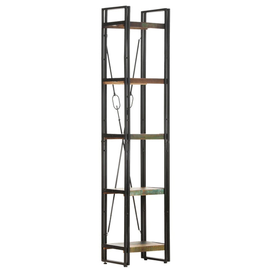 5-tasoinen kirjahylly 40x30x180 cm kierrätetty täysi akaasiapuu - Sisustajankoti.fi