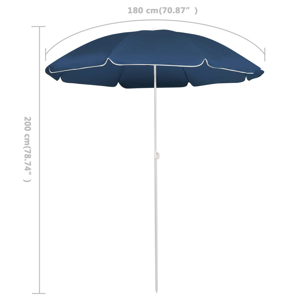 Aurinkovarjo terästanko sininen 180 cm - Sisustajankoti.fi