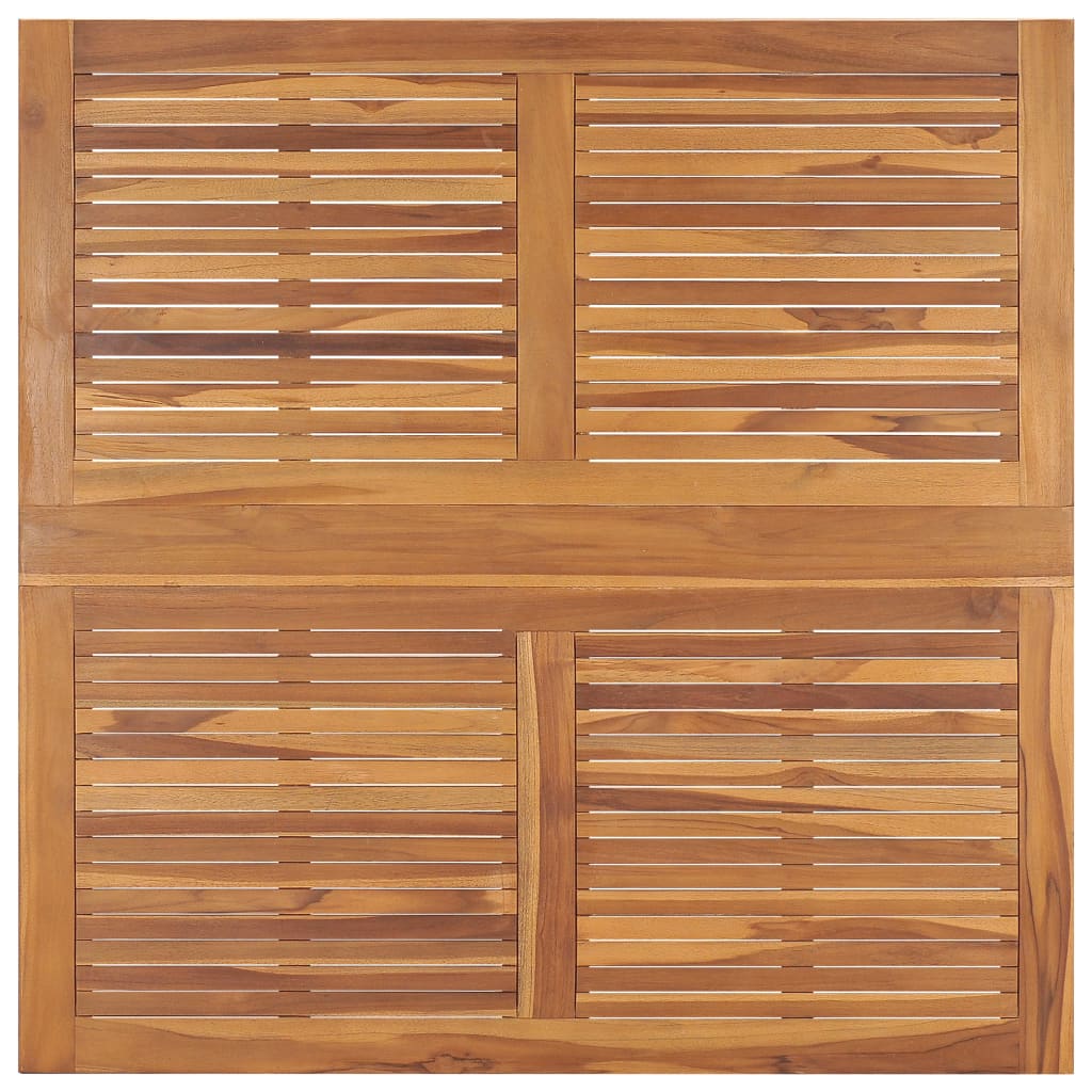 Kokoontaitettava puutarhan ruokapöytä 120x120x75cm täysi tiikki - Sisustajankoti.fi