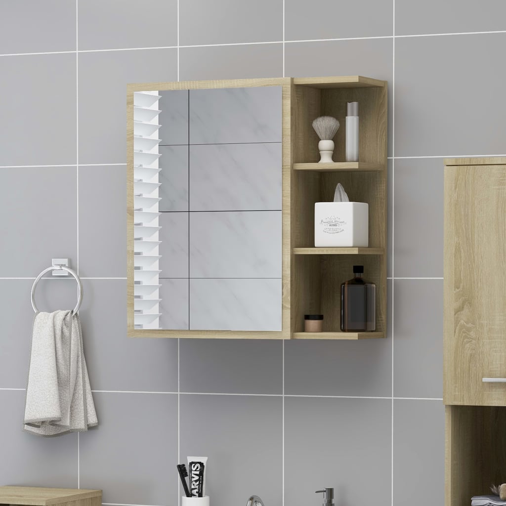 Kylpyhuoneen peilikaappi tammi 62,5x20,5x64 cm - Sisustajankoti.fi