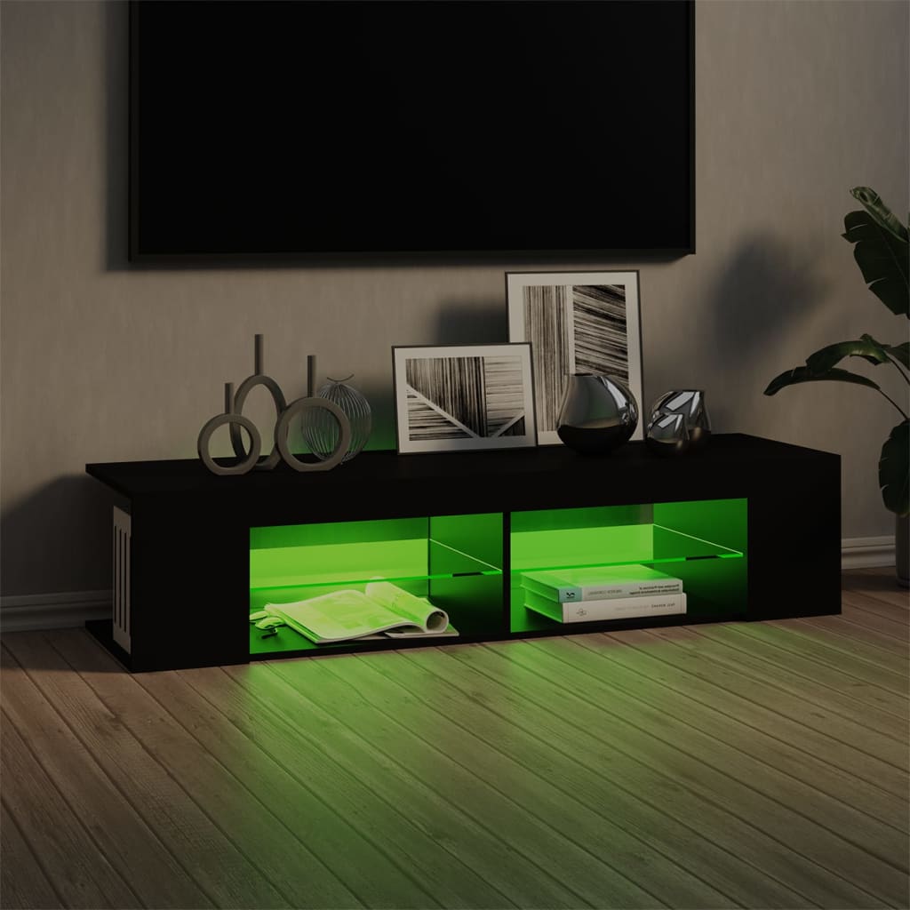TV-taso LED-valoilla musta 135x39x30 cm - Sisustajankoti.fi