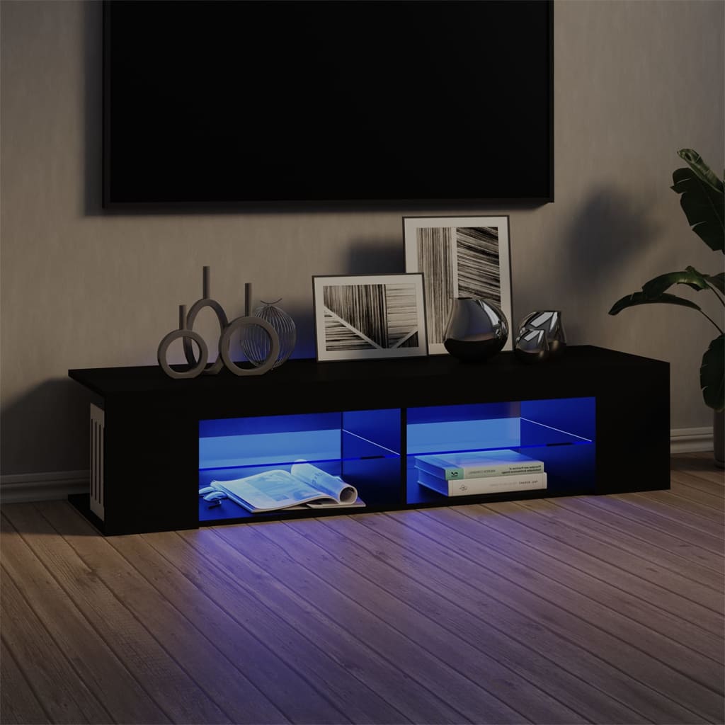 TV-taso LED-valoilla musta 135x39x30 cm - Sisustajankoti.fi