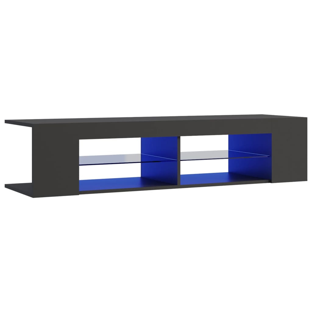 TV-taso LED-valoilla harmaa 135x39x30 cm - Sisustajankoti.fi