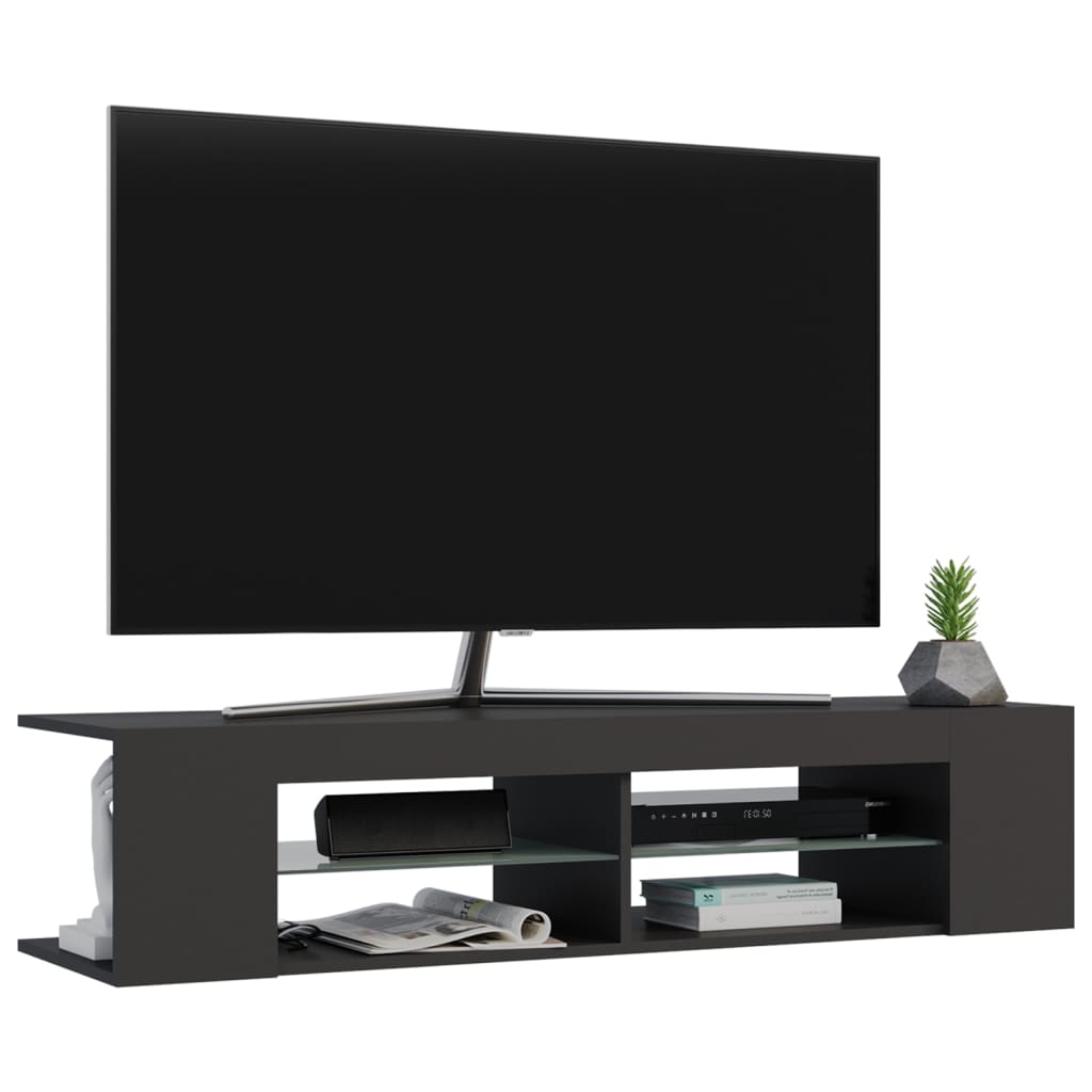 TV-taso LED-valoilla harmaa 135x39x30 cm - Sisustajankoti.fi