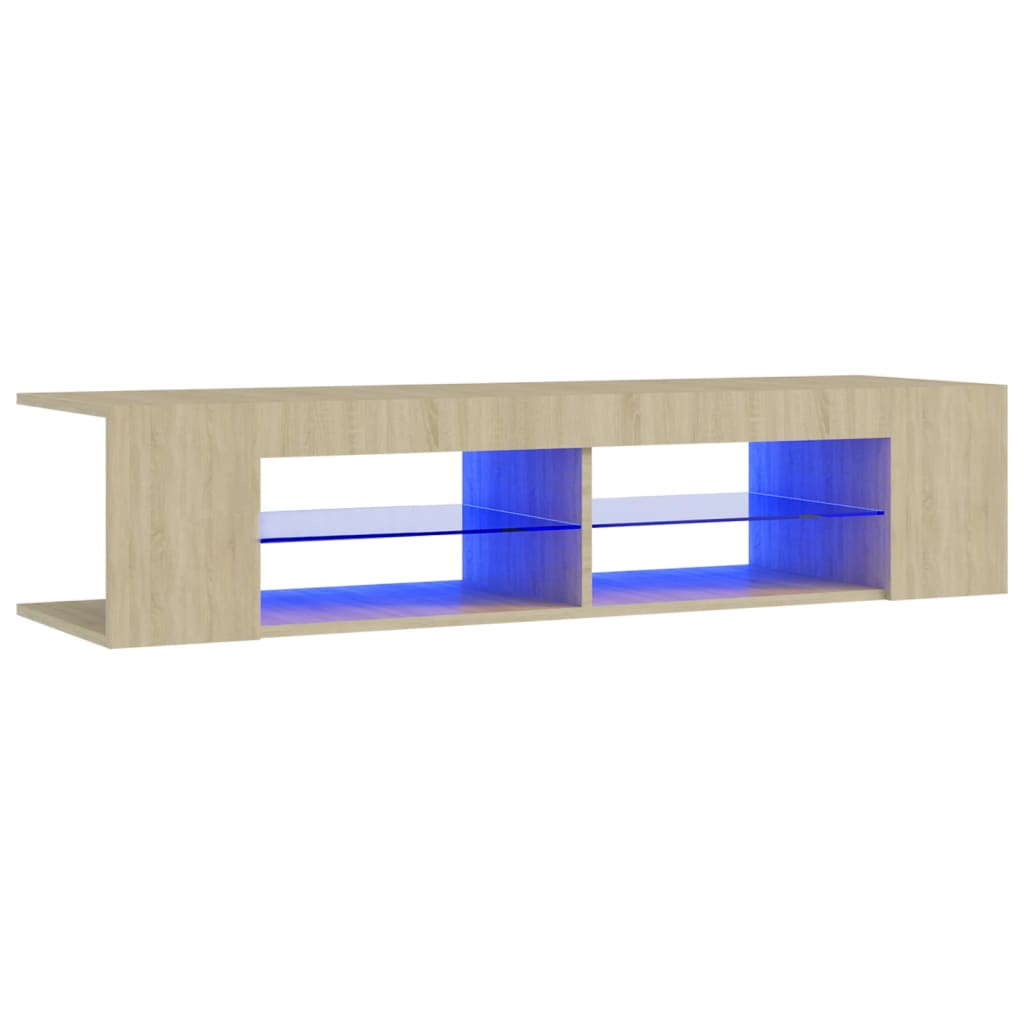 TV-taso LED-valoilla Sonoma-tammi 135x39x30 cm - Sisustajankoti.fi