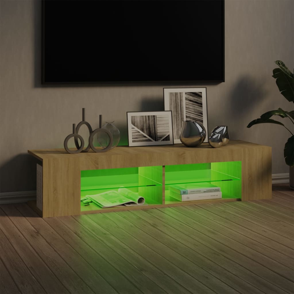 TV-taso LED-valoilla Sonoma-tammi 135x39x30 cm - Sisustajankoti.fi