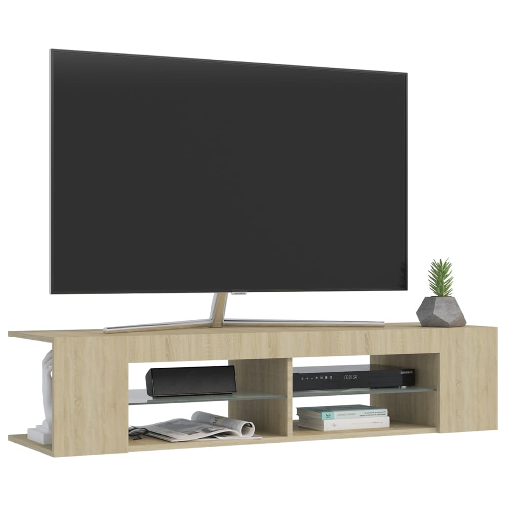 TV-taso LED-valoilla Sonoma-tammi 135x39x30 cm - Sisustajankoti.fi