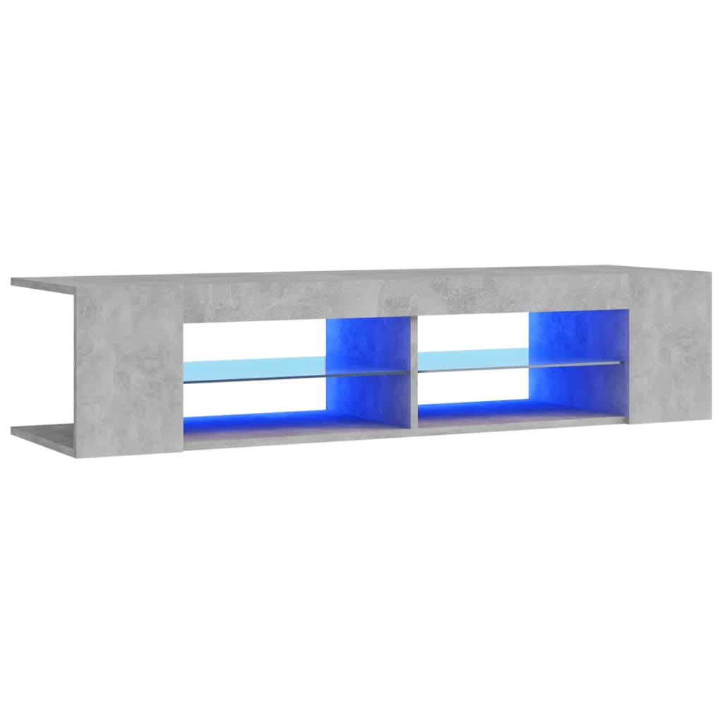 TV-taso LED-valoilla betoninharmaa 135x39x30 cm - Sisustajankoti.fi