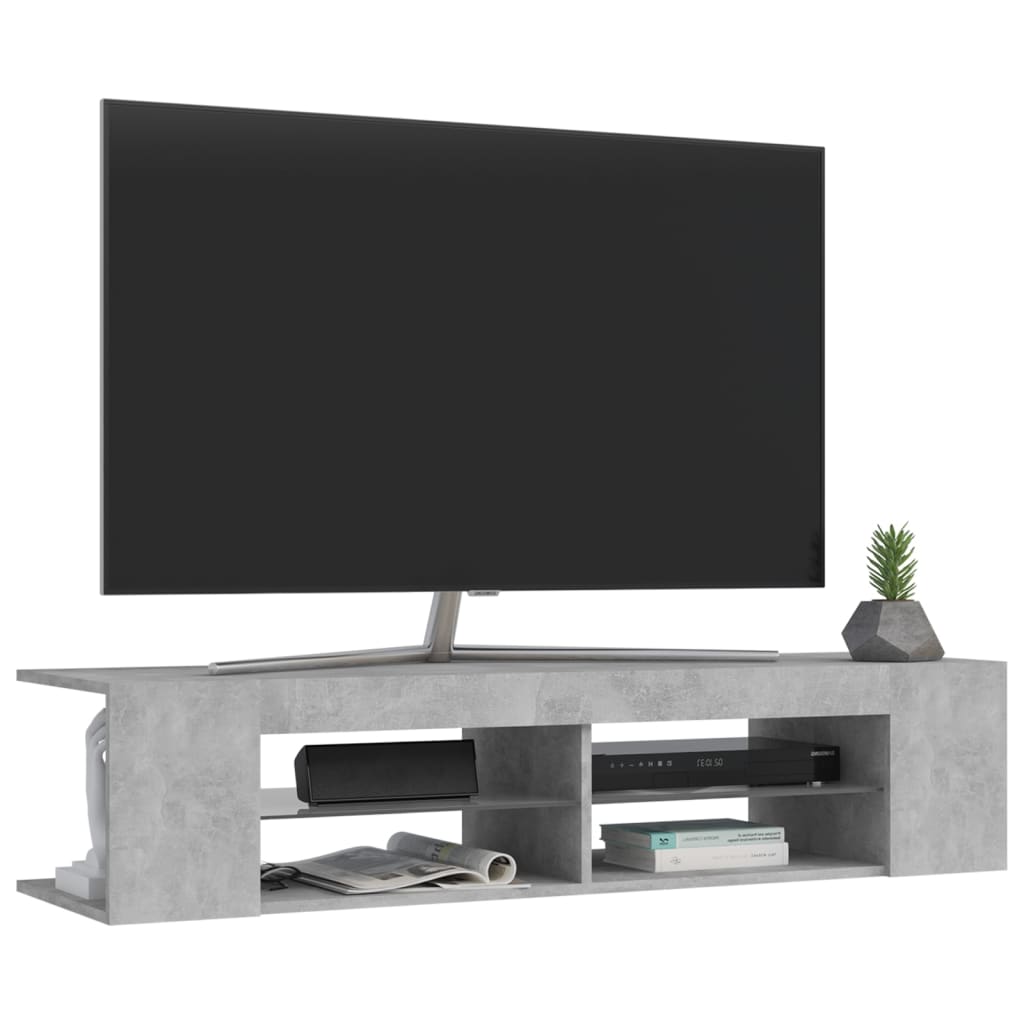 TV-taso LED-valoilla betoninharmaa 135x39x30 cm - Sisustajankoti.fi