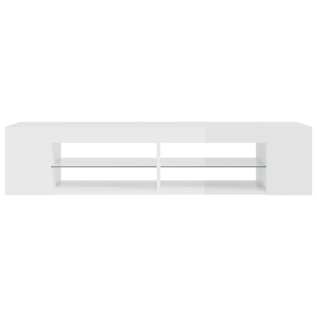 TV-taso LED-valoilla korkeakiilto valkoinen 135x39x30 cm - Sisustajankoti.fi