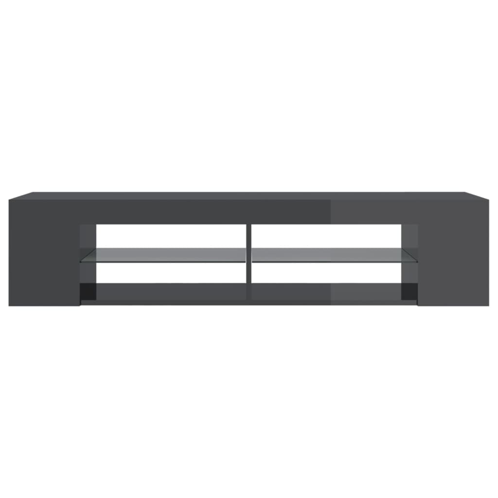 TV-taso LED-valoilla korkeakiilto harmaa 135x39x30 cm - Sisustajankoti.fi