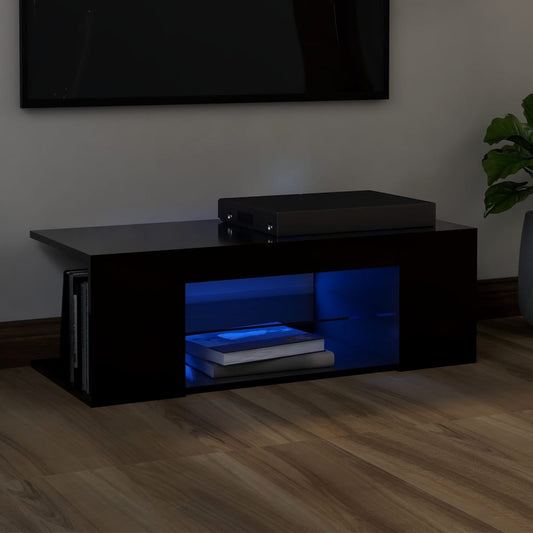 TV-taso LED-valoilla musta 90x39x30 cm - Sisustajankoti.fi
