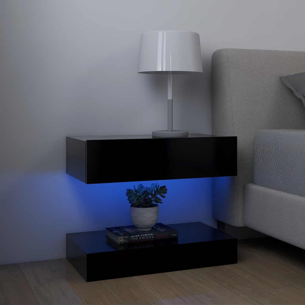 TV-taso LED-valoilla musta 60x35 cm - Sisustajankoti.fi
