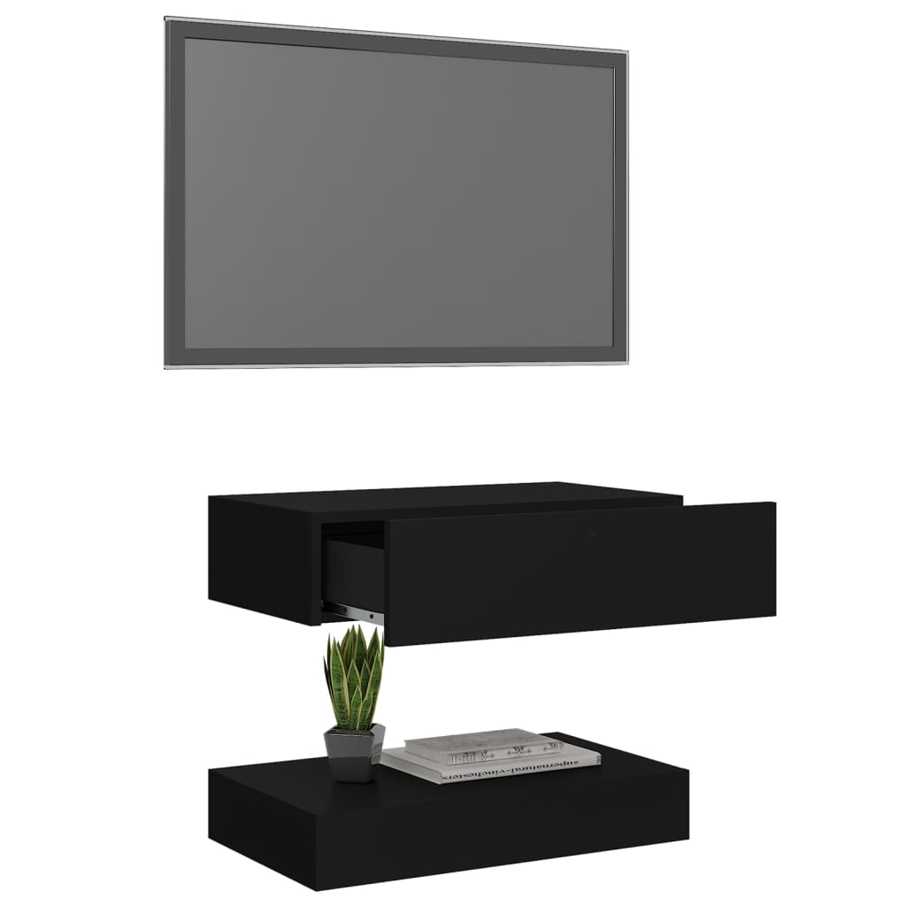 TV-taso LED-valoilla musta 60x35 cm - Sisustajankoti.fi
