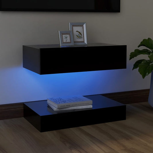 TV-taso LED-valoilla musta 60x35 cm - Sisustajankoti.fi