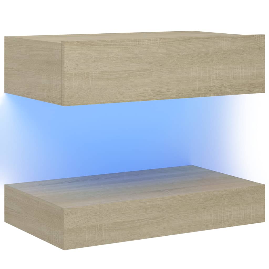 TV-taso LED-valoilla Sonoma-tammi 60x35 cm - Sisustajankoti.fi