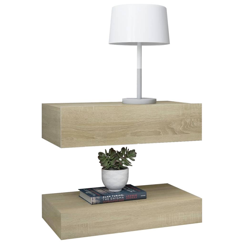 TV-taso LED-valoilla Sonoma-tammi 60x35 cm - Sisustajankoti.fi