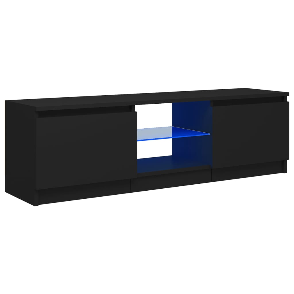 TV-taso LED-valoilla musta 120x30x35,5 cm - Sisustajankoti.fi