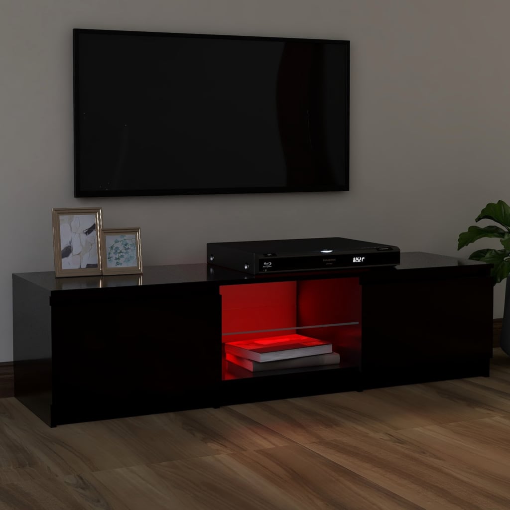 TV-taso LED-valoilla musta 120x30x35,5 cm - Sisustajankoti.fi