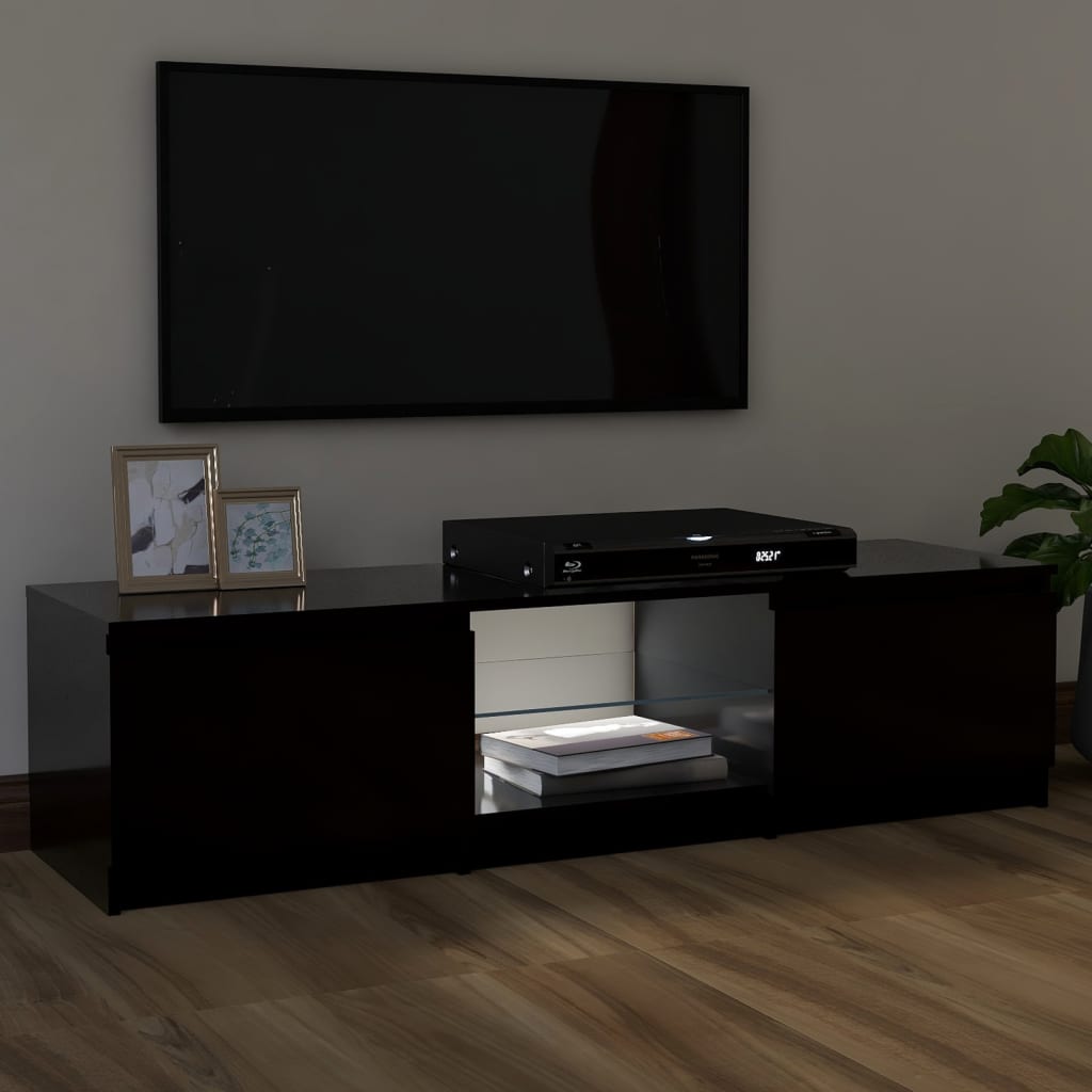 TV-taso LED-valoilla musta 120x30x35,5 cm - Sisustajankoti.fi