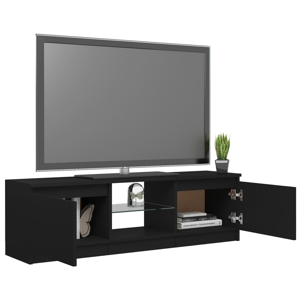 TV-taso LED-valoilla musta 120x30x35,5 cm - Sisustajankoti.fi