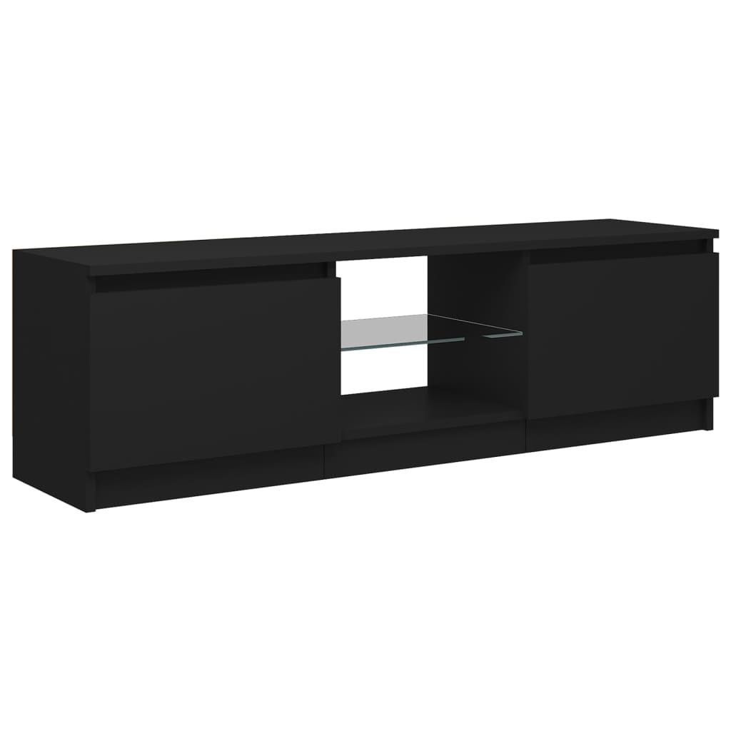 TV-taso LED-valoilla musta 120x30x35,5 cm - Sisustajankoti.fi