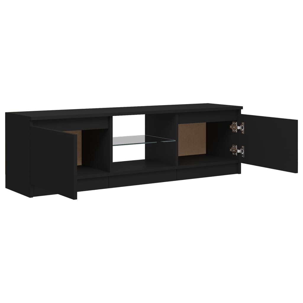 TV-taso LED-valoilla musta 120x30x35,5 cm - Sisustajankoti.fi