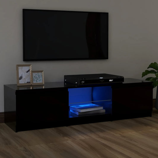 TV-taso LED-valoilla musta 120x30x35,5 cm - Sisustajankoti.fi