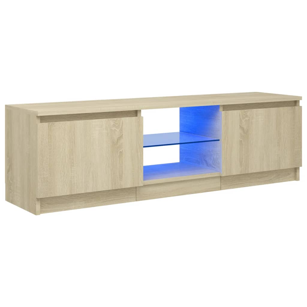 TV-taso LED-valoilla Sonoma-tammi 120x30x35,5 cm - Sisustajankoti.fi