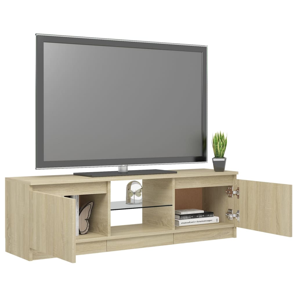 TV-taso LED-valoilla Sonoma-tammi 120x30x35,5 cm - Sisustajankoti.fi