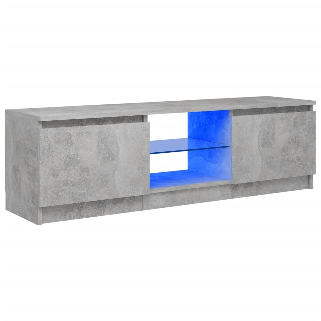 TV-taso LED-valoilla betoninharmaa 120x30x35,5 cm - Sisustajankoti.fi