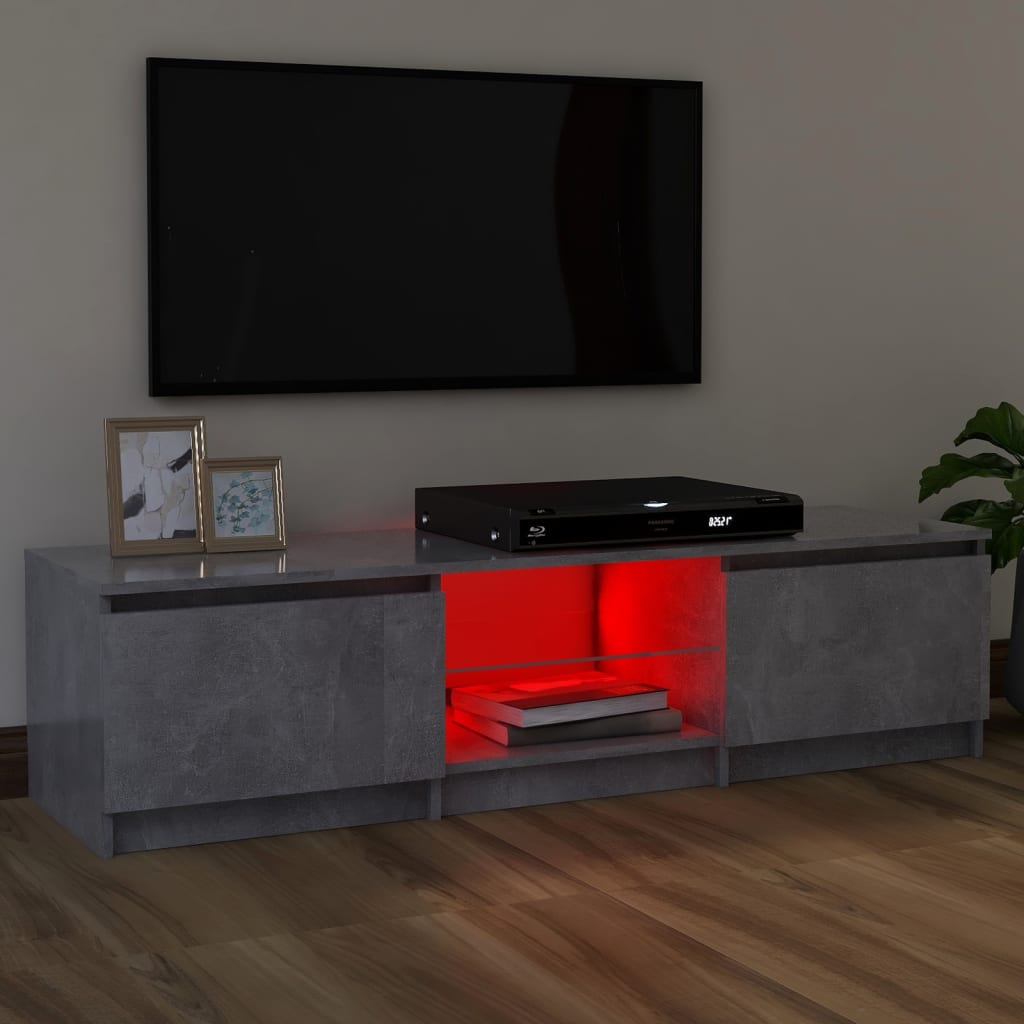 TV-taso LED-valoilla betoninharmaa 120x30x35,5 cm - Sisustajankoti.fi