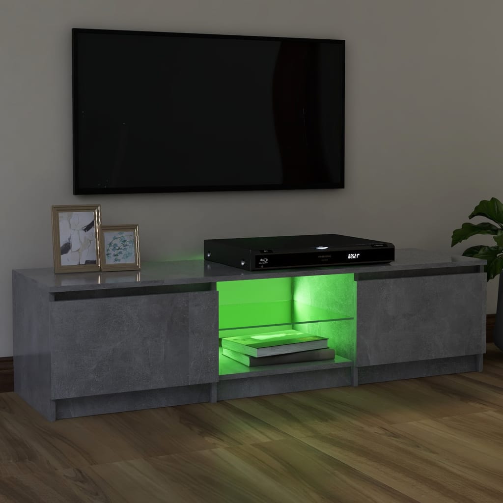 TV-taso LED-valoilla betoninharmaa 120x30x35,5 cm - Sisustajankoti.fi