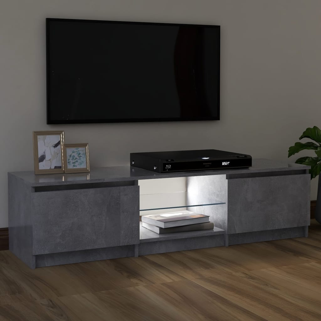 TV-taso LED-valoilla betoninharmaa 120x30x35,5 cm - Sisustajankoti.fi