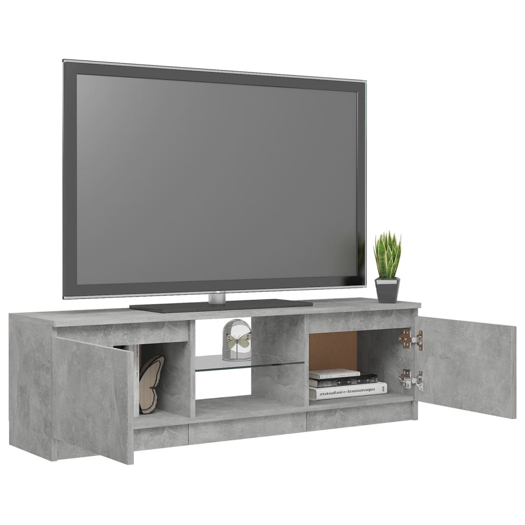 TV-taso LED-valoilla betoninharmaa 120x30x35,5 cm - Sisustajankoti.fi