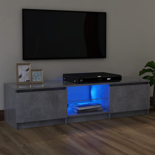 TV-taso LED-valoilla betoninharmaa 120x30x35,5 cm - Sisustajankoti.fi