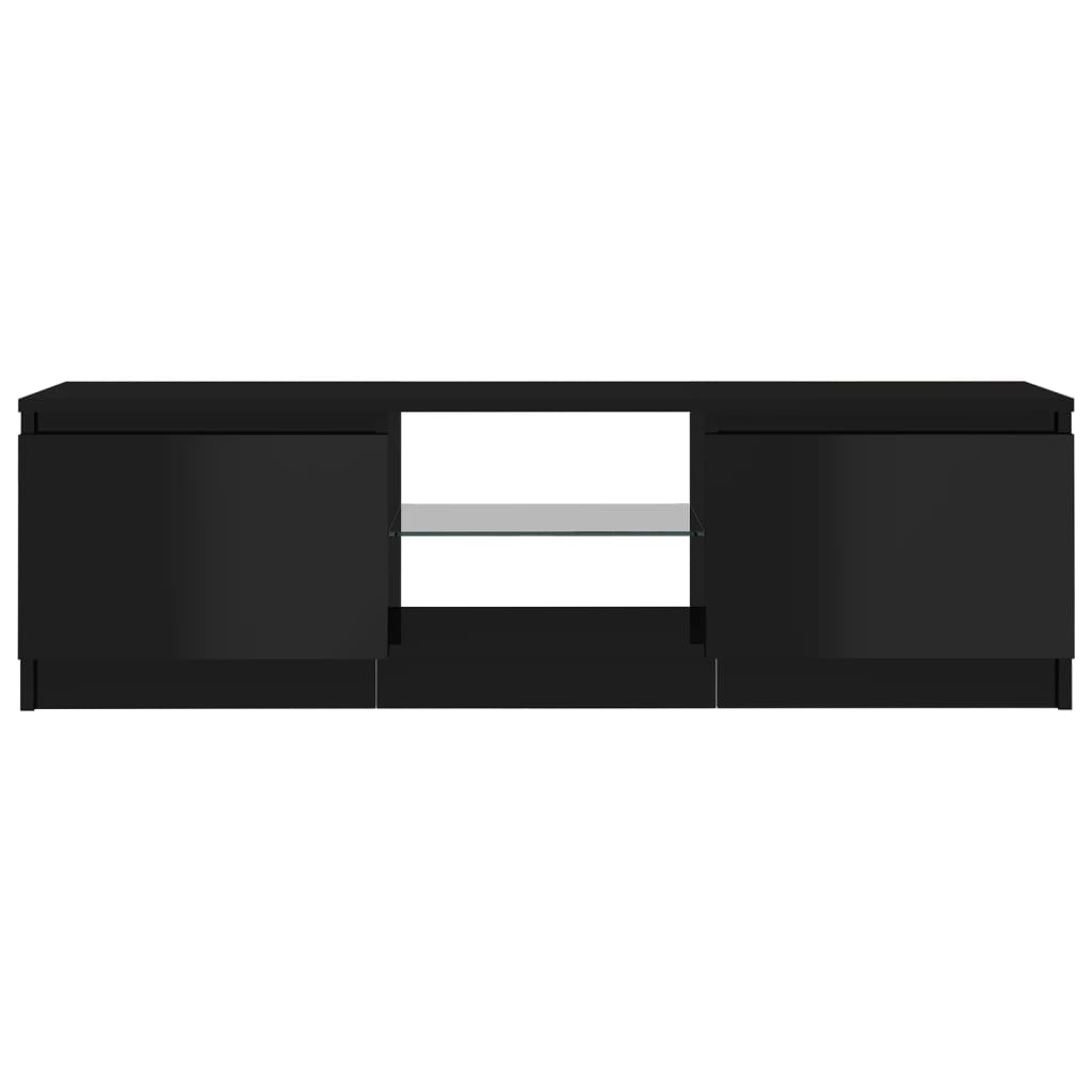 TV-taso LED-valoilla korkeakiilto musta 120x30x35,5 cm - Sisustajankoti.fi