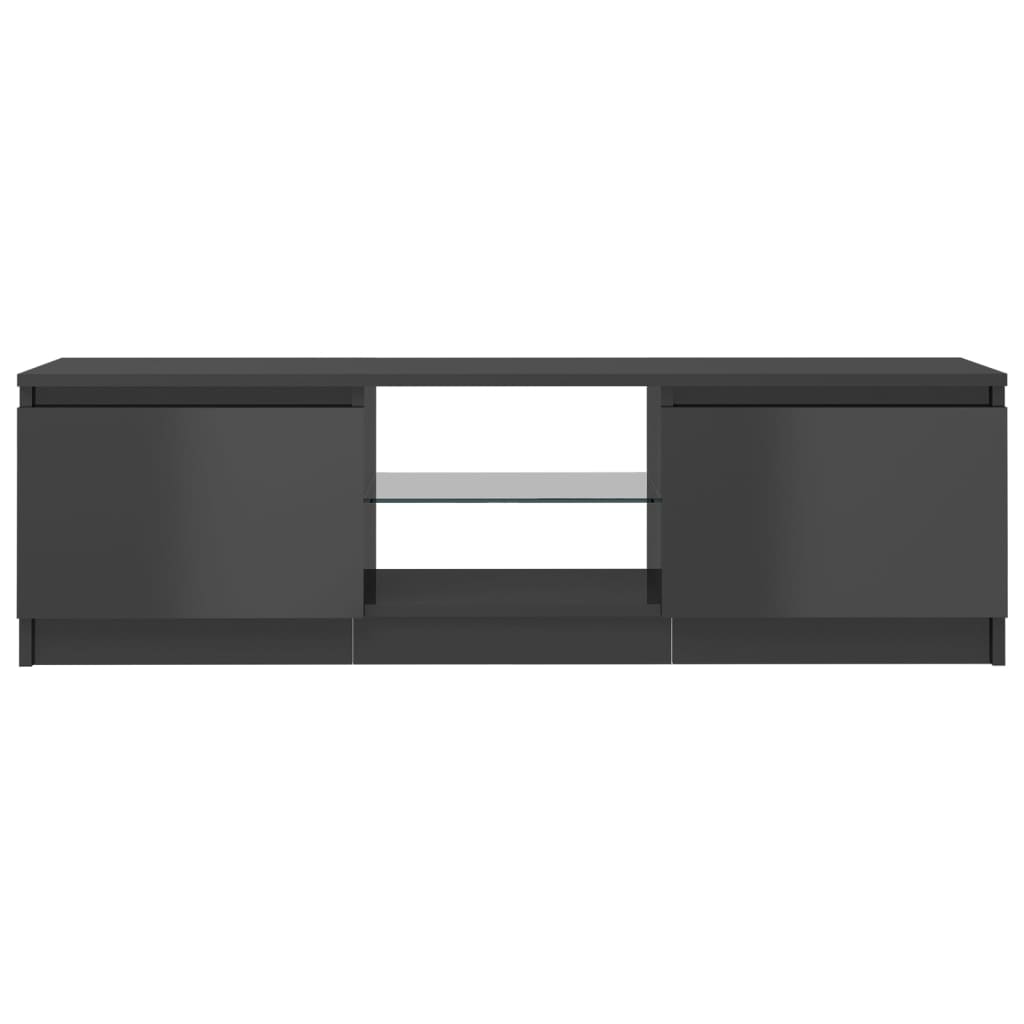 TV-taso LED-valoilla korkeakiilto harmaa 120x30x35,5 cm - Sisustajankoti.fi