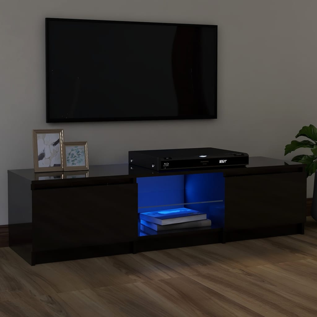 TV-taso LED-valoilla korkeakiilto harmaa 120x30x35,5 cm - Sisustajankoti.fi
