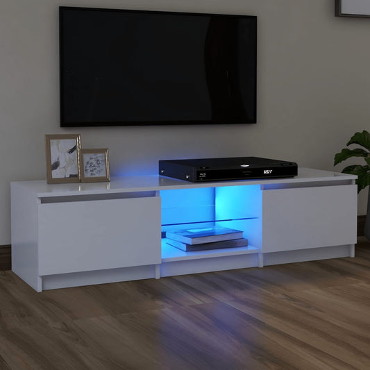 TV-taso LED-valoilla valkoinen 140x40x35,5 cm - Sisustajankoti.fi
