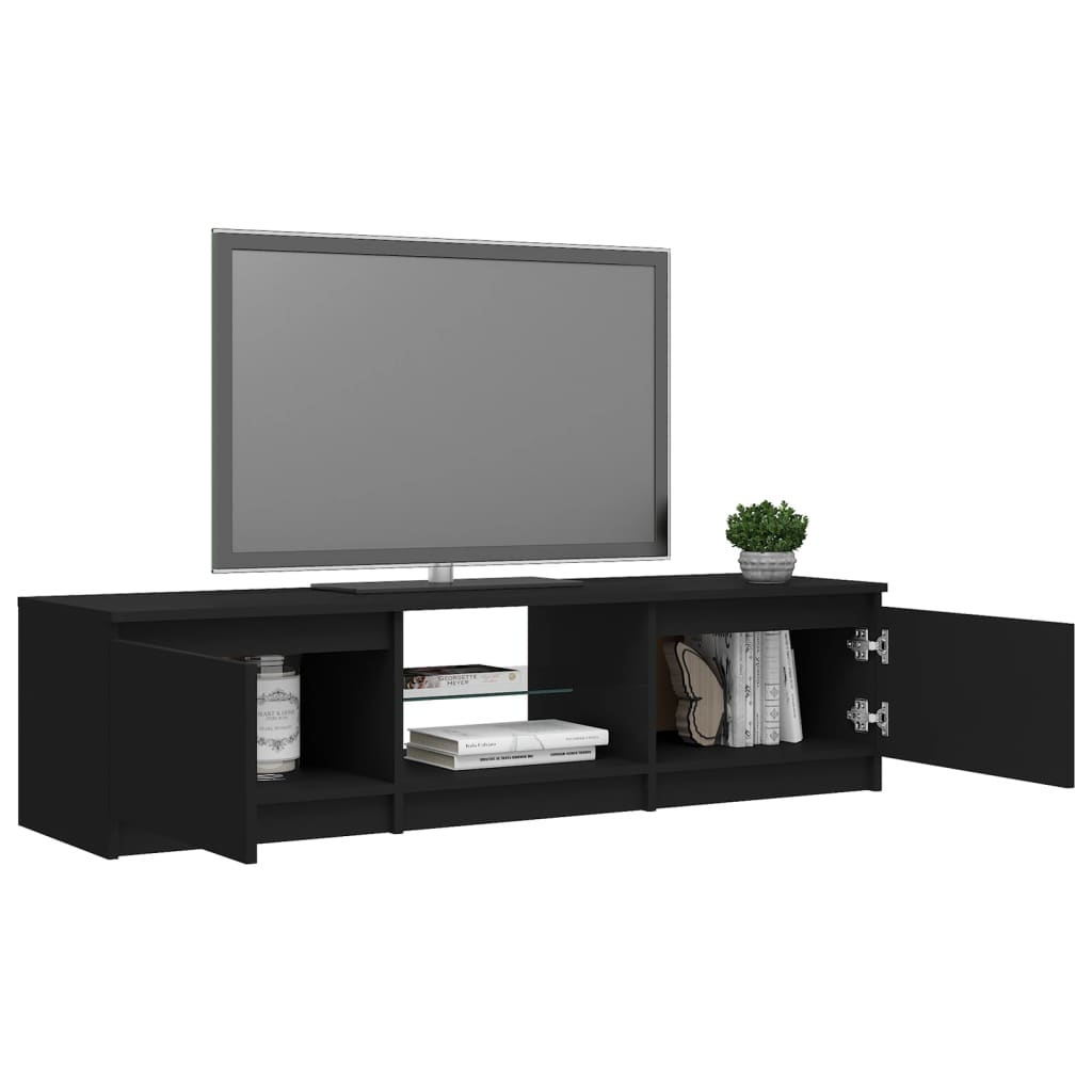 TV-taso LED-valoilla musta 140x40x35,5 cm - Sisustajankoti.fi