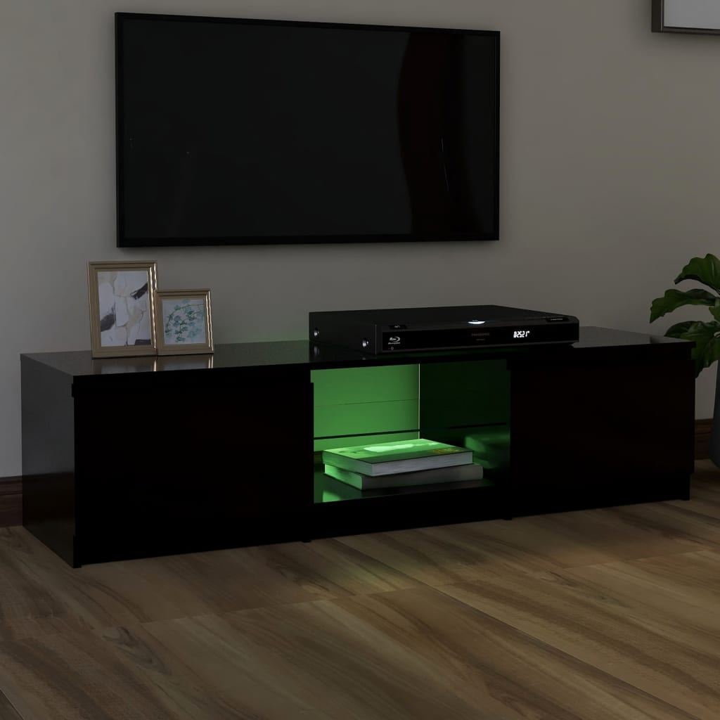 TV-taso LED-valoilla musta 140x40x35,5 cm - Sisustajankoti.fi