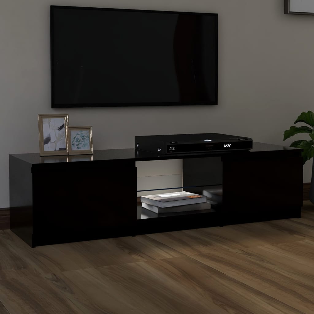 TV-taso LED-valoilla musta 140x40x35,5 cm - Sisustajankoti.fi