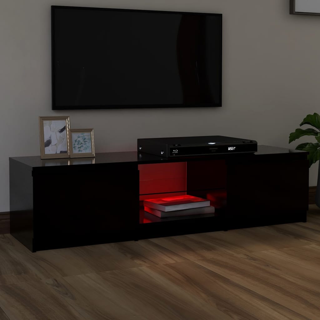 TV-taso LED-valoilla musta 140x40x35,5 cm - Sisustajankoti.fi