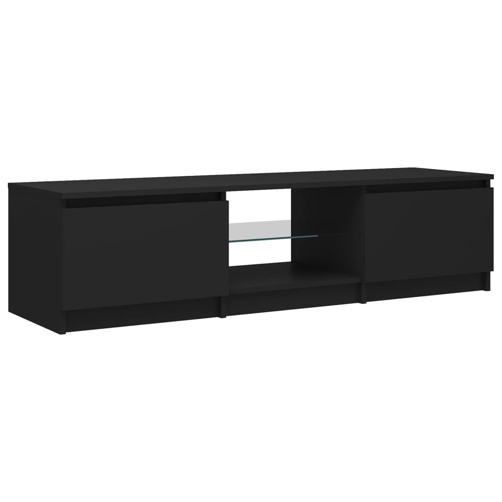 TV-taso LED-valoilla musta 140x40x35,5 cm - Sisustajankoti.fi