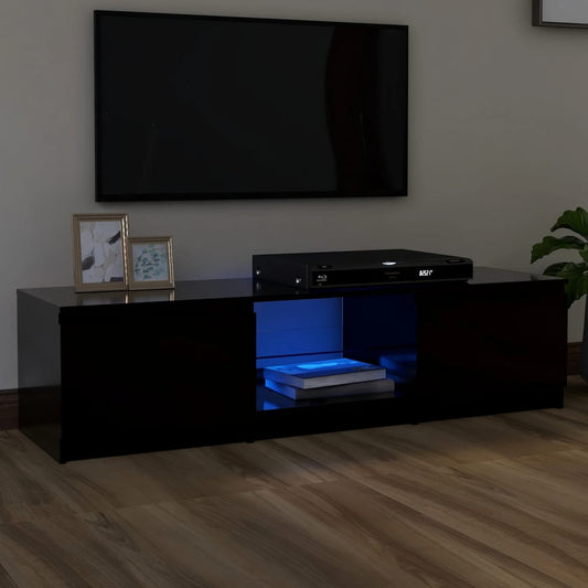 TV-taso LED-valoilla musta 140x40x35,5 cm - Sisustajankoti.fi