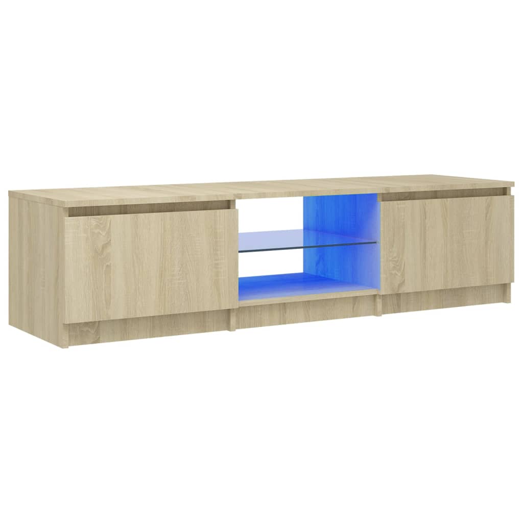 TV-taso LED-valoilla Sonoma-tammi 140x40x35,5 cm - Sisustajankoti.fi