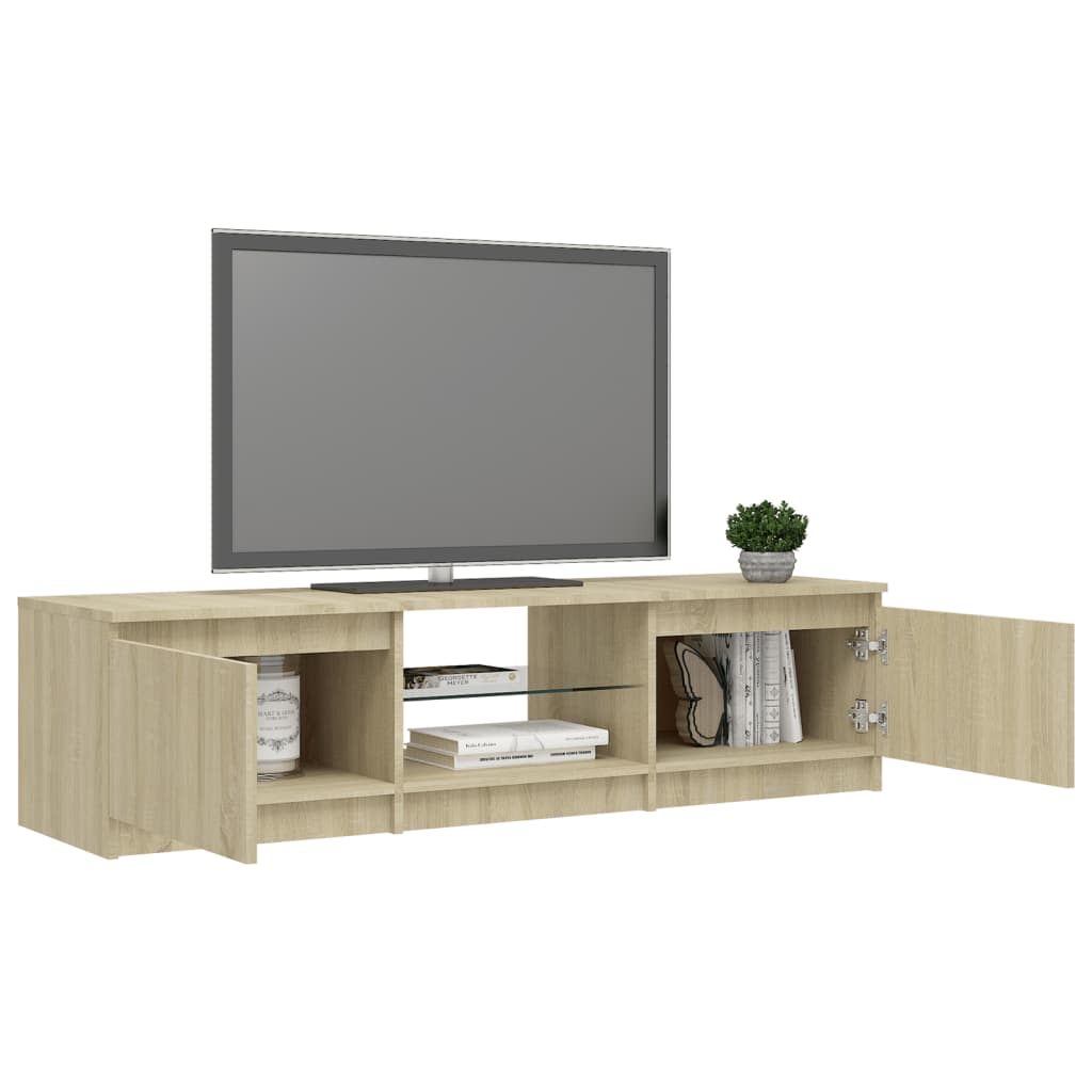 TV-taso LED-valoilla Sonoma-tammi 140x40x35,5 cm - Sisustajankoti.fi