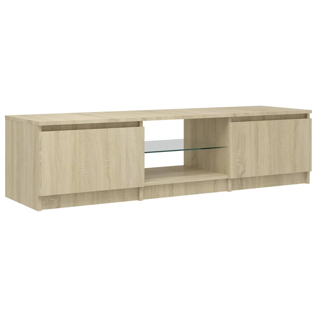TV-taso LED-valoilla Sonoma-tammi 140x40x35,5 cm - Sisustajankoti.fi